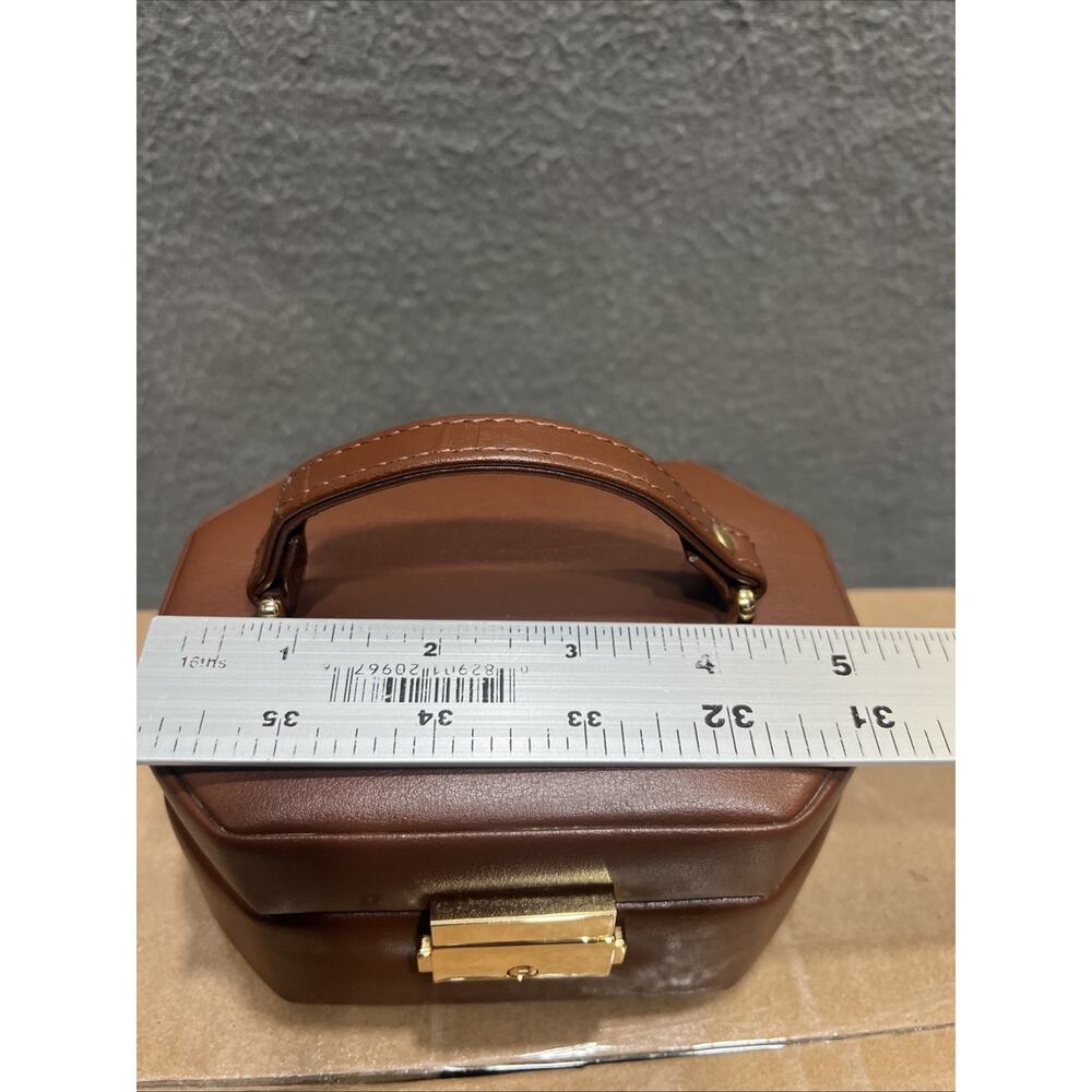 Euro Classic’s Eurobond Leather Jewelry Box Travel Case Brown With Key (READ) - Picture 12 of 14